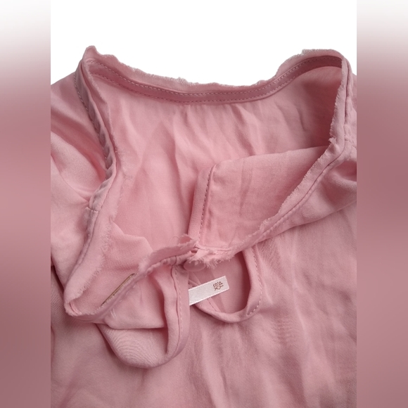 Free People Remi Cropped Satin Cap Sleeve Top in Pink Blush Size XS - Picture 7 of 9